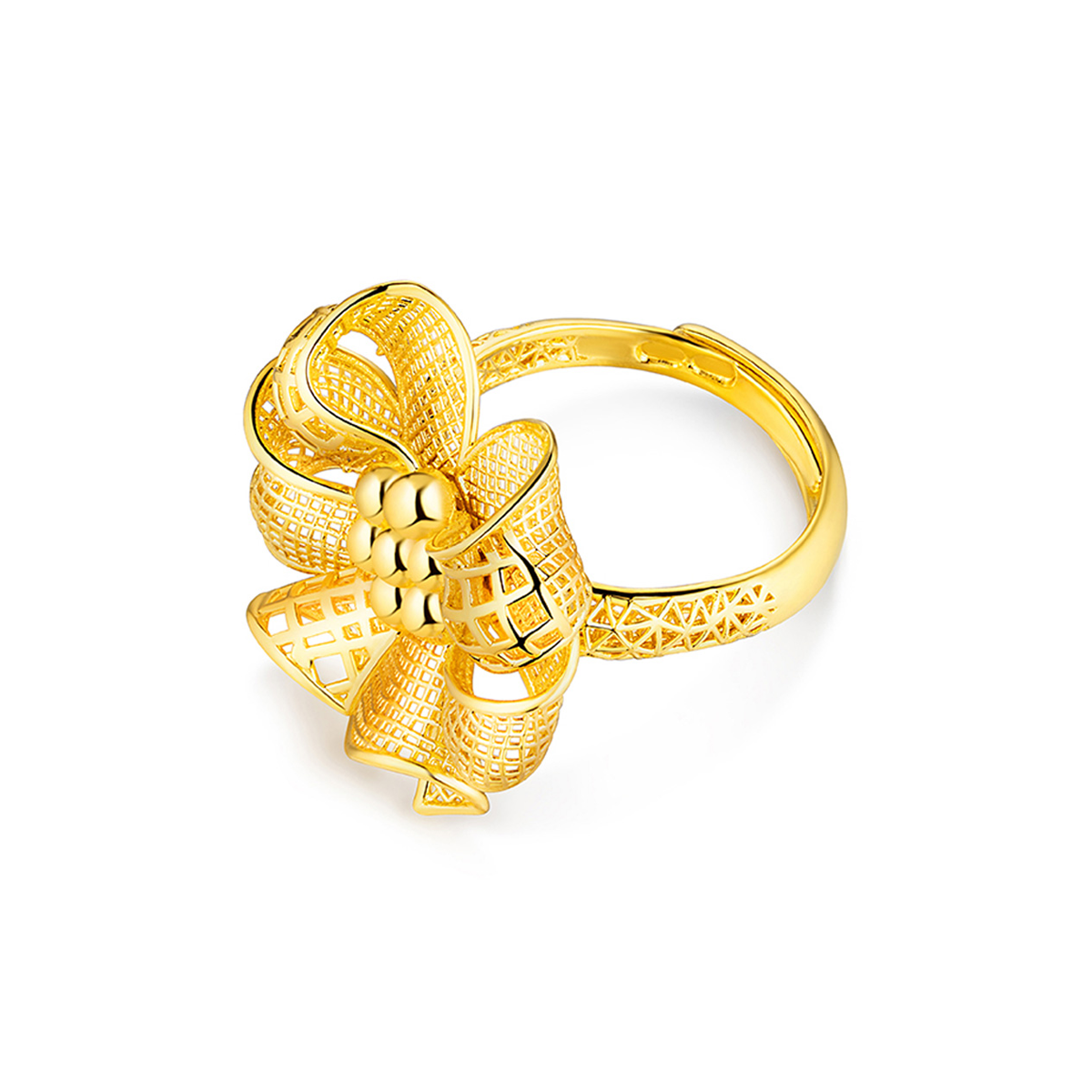 六福珠寶黃金戒指 - "囍結連理"999.9黃金戒指