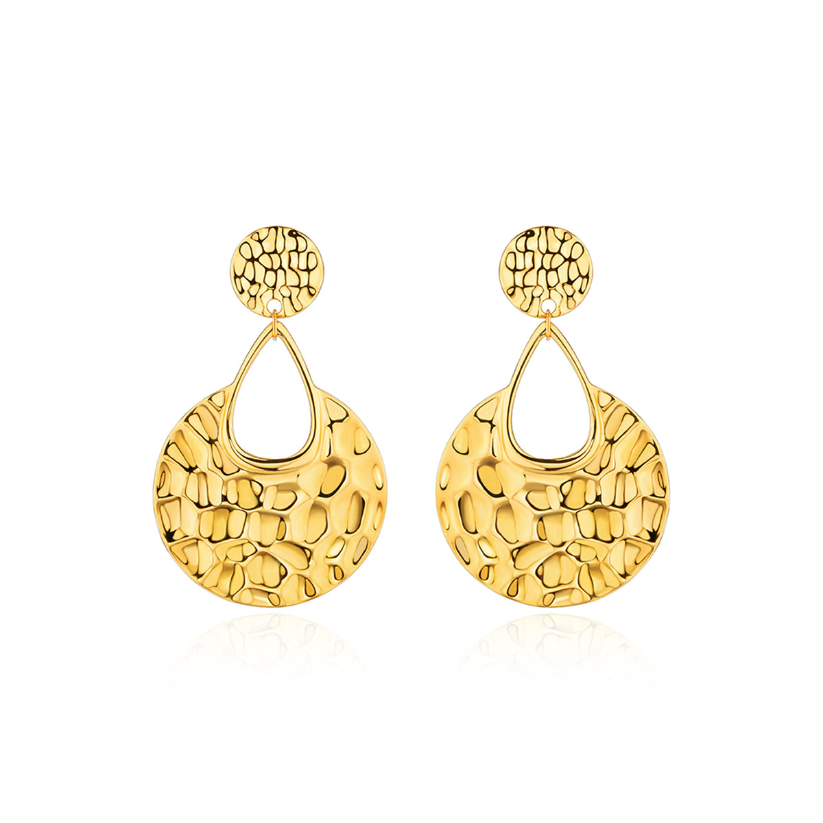 六福珠寶黃金耳環 - "玩味幾何"999足金耳環