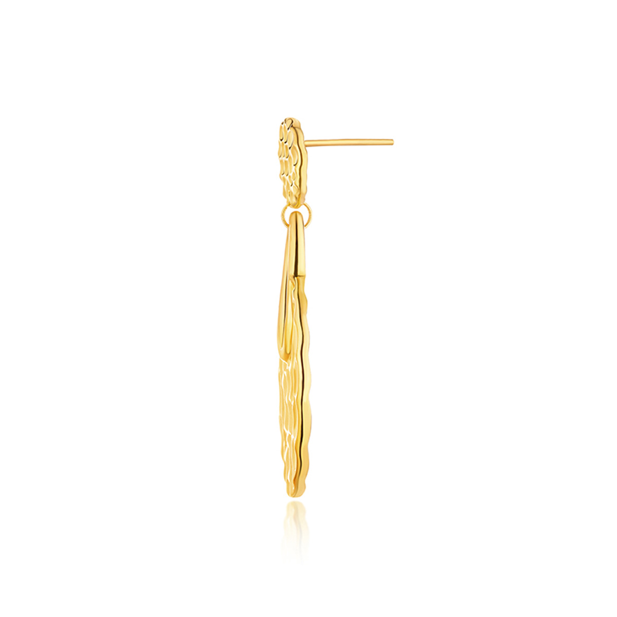 六福珠寶黃金耳環 - "玩味幾何"999足金耳環