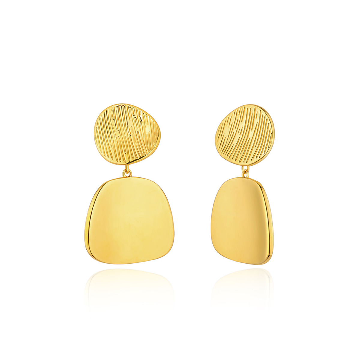 六福珠寶黃金耳環 - 拉絲紋999足金耳環