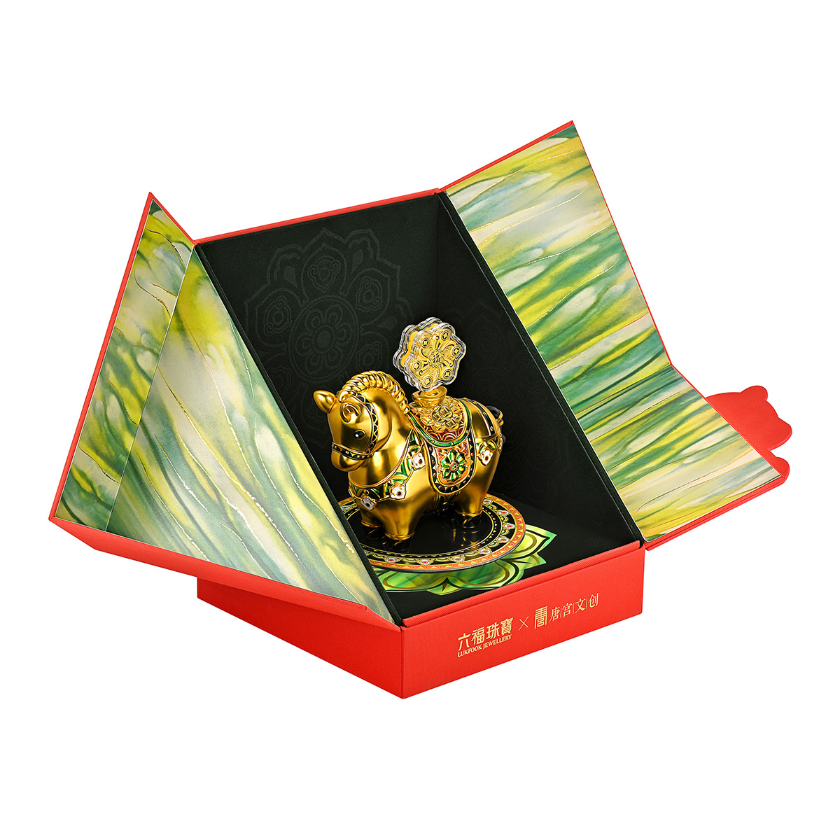 六福珠寶黃金工藝品 - “運轉墩墩馬”999.9黃金工藝品