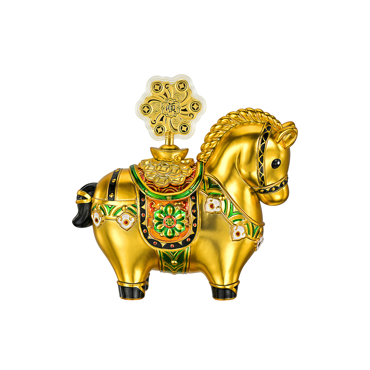 六福珠寶黃金工藝品 - “運轉墩墩馬”999.9黃金工藝品