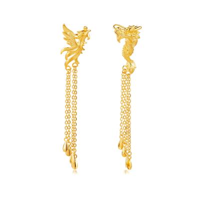 六福珠寶黃金耳環 - “龍鳳呈祥”999.9黃金耳環