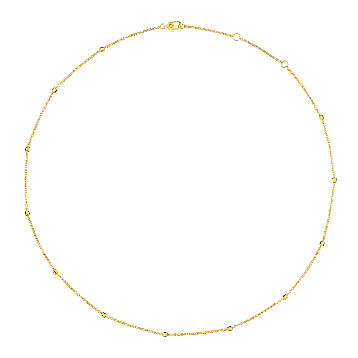 六福珠寶黃金頸鏈 - "鐳射珠"999足金頸鏈