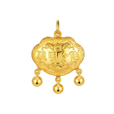六福珠寶黃金吊墜 - “聰明伶俐”999.9黃金鎖包