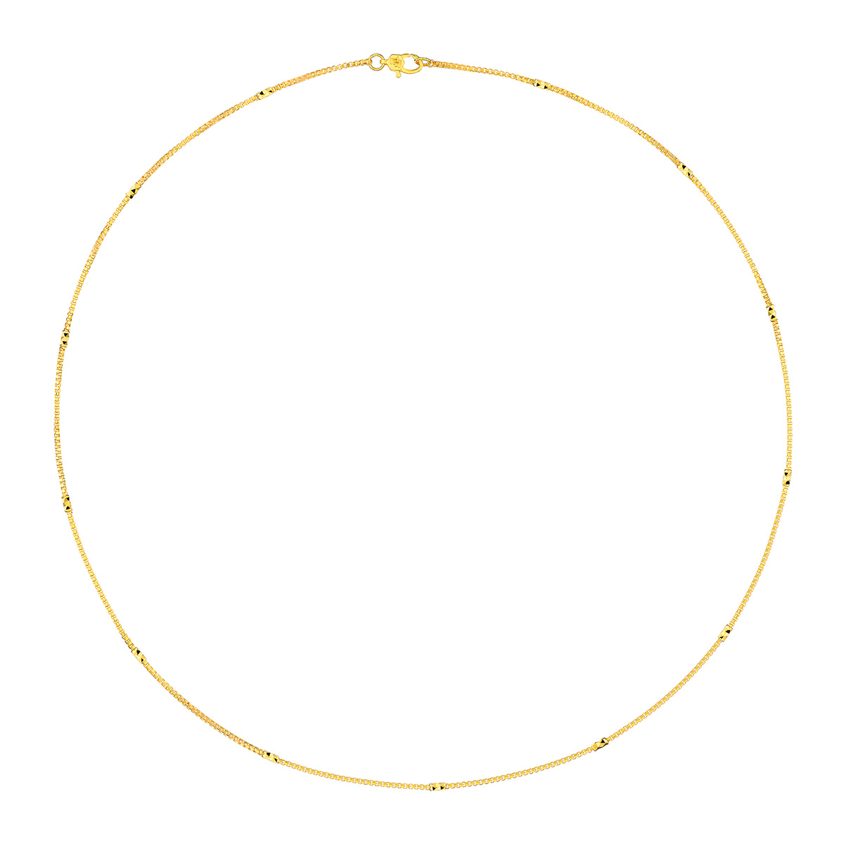 六福珠寶黃金頸鏈 - "盒仔鏈"999足金頸鏈