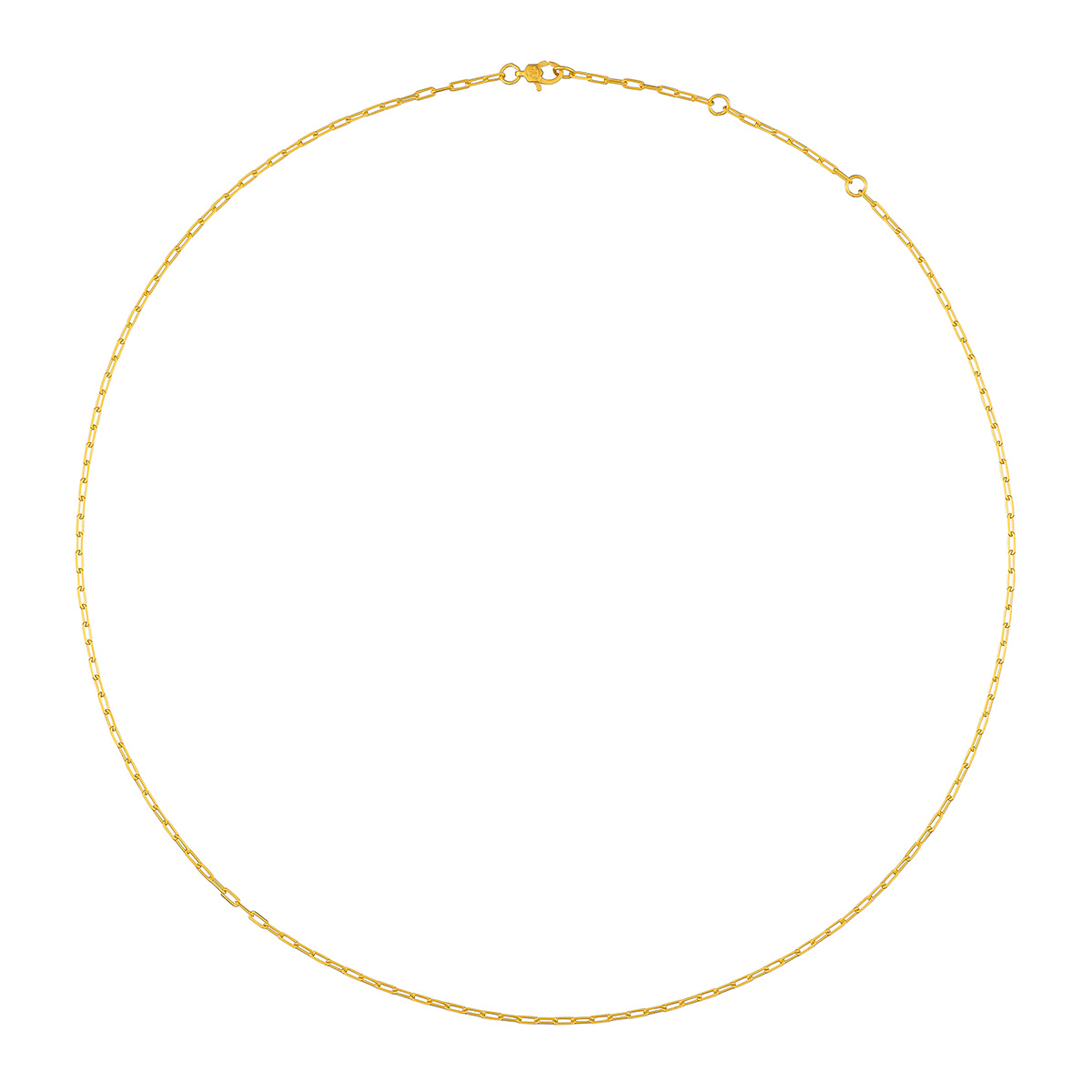 六福珠寶黃金頸鏈 - "回形針"999足金頸鏈