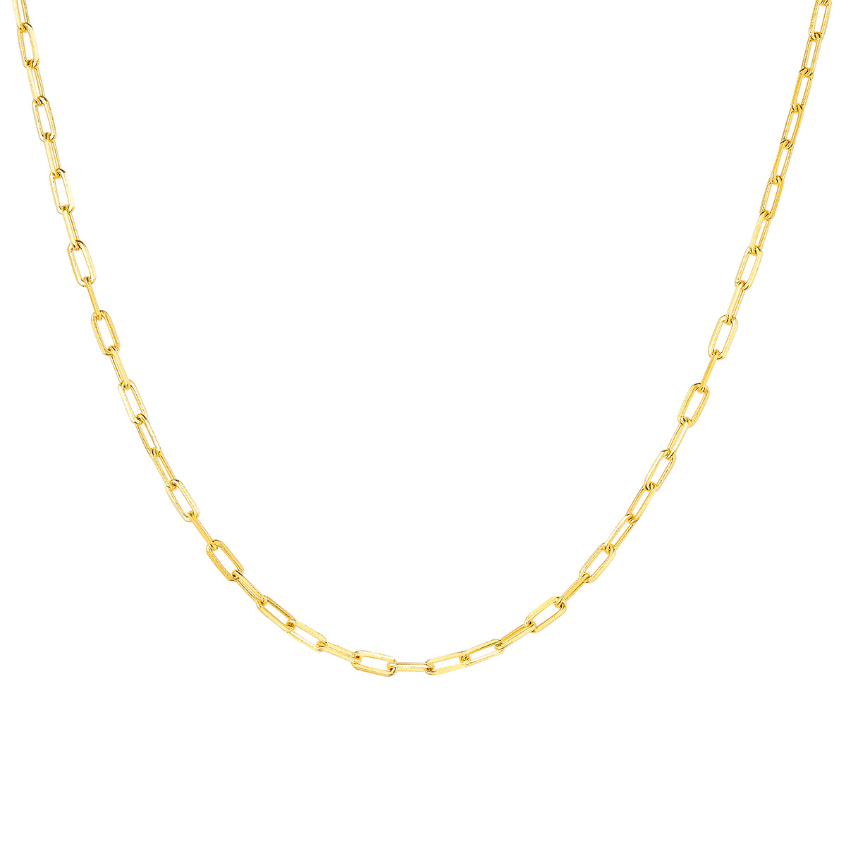 六福珠寶黃金頸鏈 - "回形針"999足金頸鏈