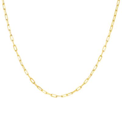 六福珠寶黃金頸鏈 - "回形針"999足金頸鏈