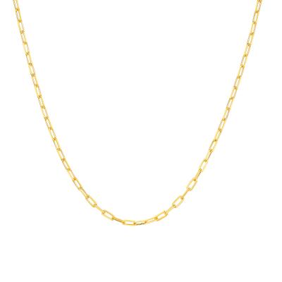 六福珠寶黃金頸鏈 - "回形針"999足金頸鏈