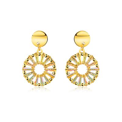 六福珠寶黃金耳環 - “冰‧鑽太陽”999足金耳環