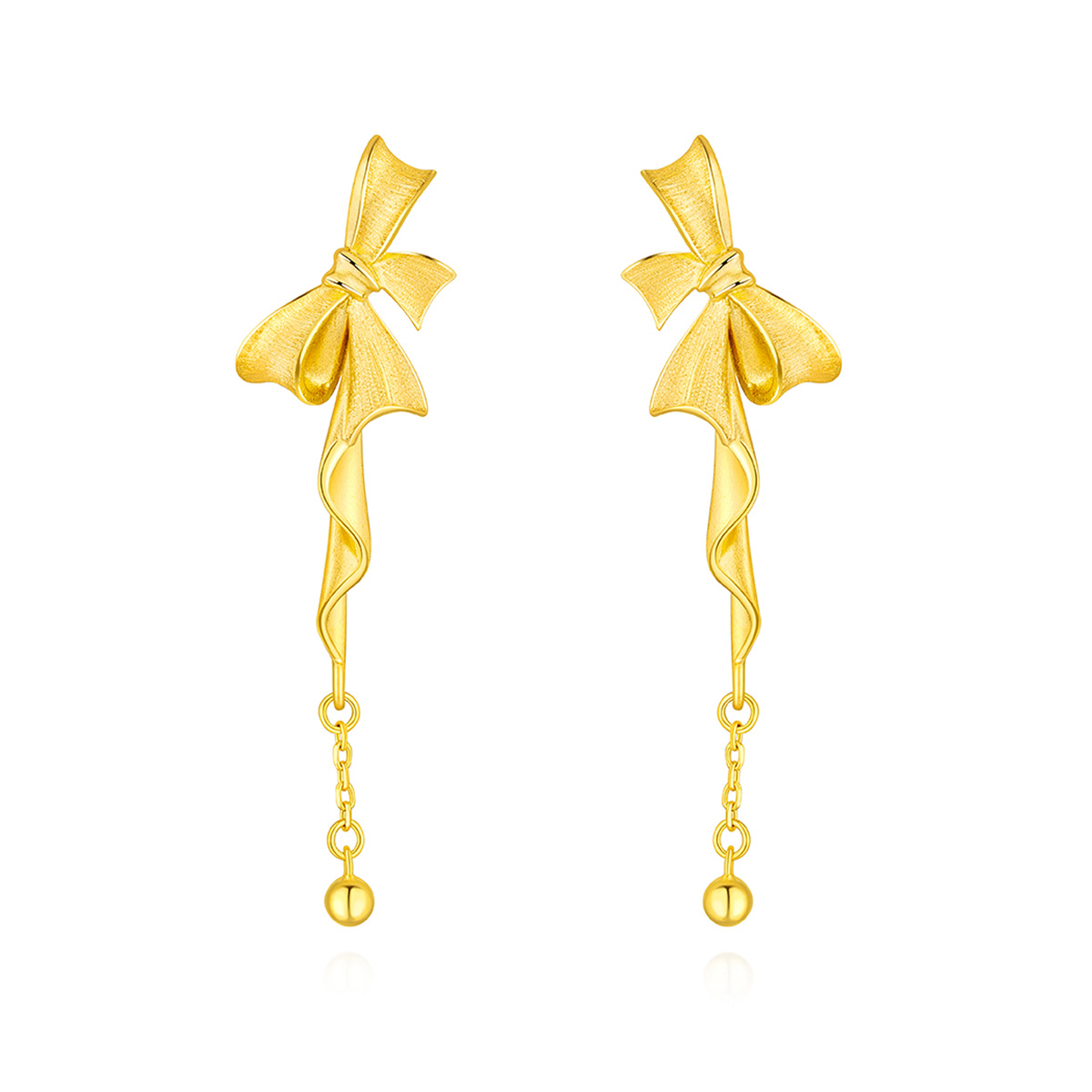 六福珠寶黃金耳環 - "戀戀情結"999.9黃金耳環