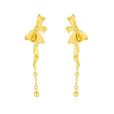 六福珠寶黃金耳環 - "戀戀情結"999.9黃金耳環