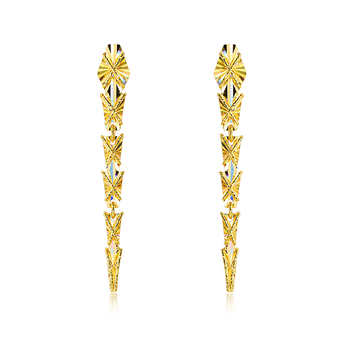 $t('六福珠寶')黃金耳環 - “冰‧鑽靈蛇”999足金耳環