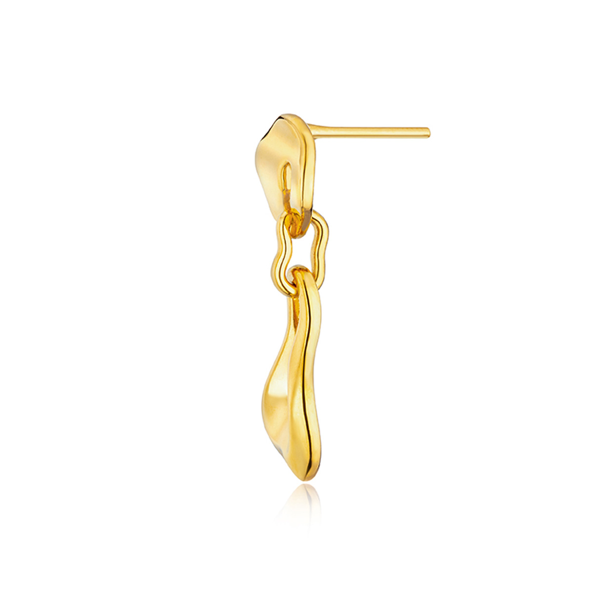 六福珠寶黃金耳環 - "時尚幾何"999足金耳環