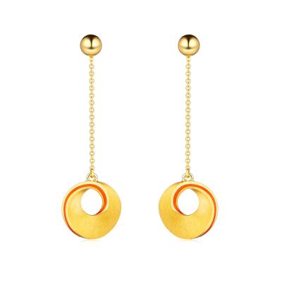 六福珠寶黃金耳環 - "愛•無止境"莫比烏斯環999足金耳環