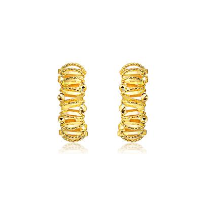 六福珠寶黃金耳環 - “冰‧鑽銀河”999足金耳環