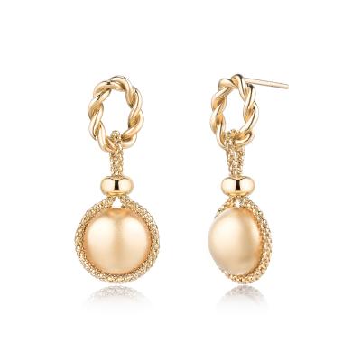 六福珠寶18K金耳環 - “華麗金珠”18K金(黃色)耳環