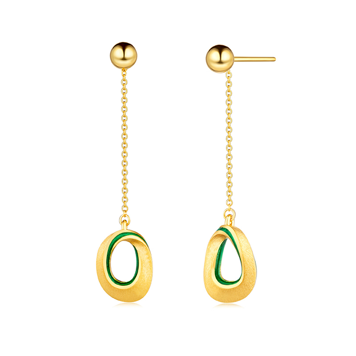 六福珠寶黃金耳環 - "愛•無止境"莫比烏斯環999足金耳環