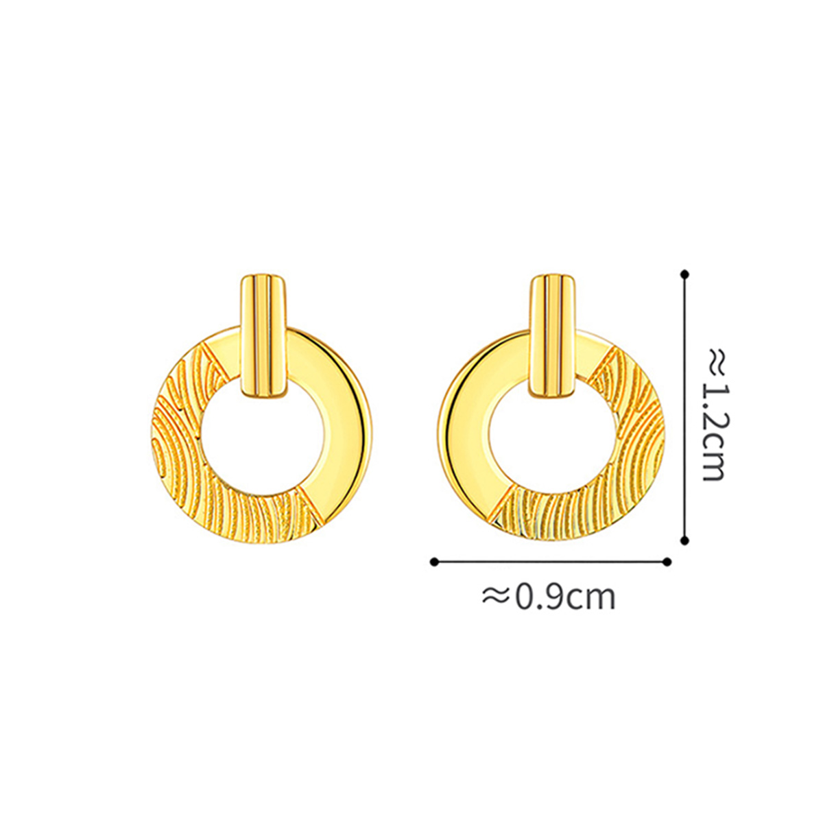 六福珠寶黃金耳環 - "小圓份"990黃金圓環耳環