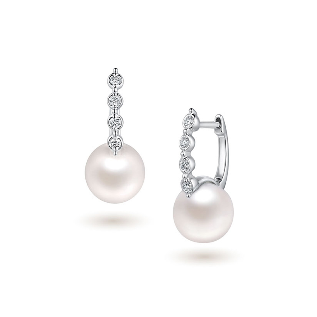 六福珠寶18K金耳環 - "鏈愛循環"18K金鑽石耳環–多色選擇