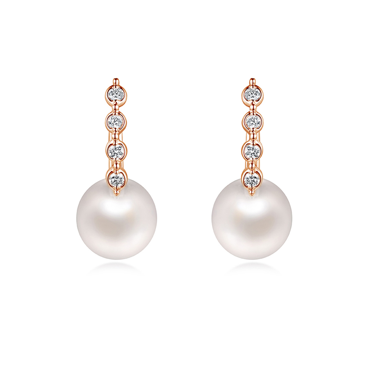 $t('六福珠寶')18K金耳環 - "鏈愛循環"18K金鑽石耳環–多色選擇