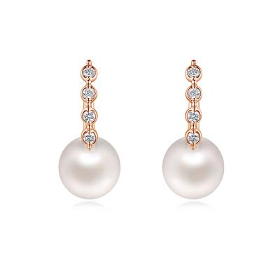 六福珠寶18K金耳環 - "鏈愛循環"18K金鑽石耳環–多色選擇