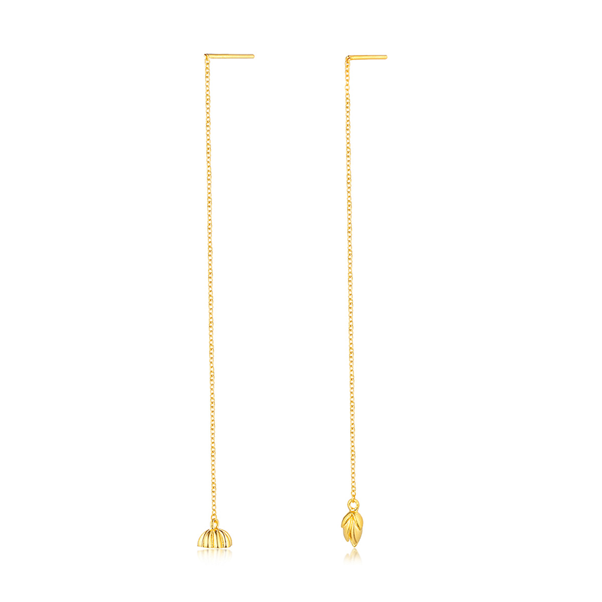 六福珠寶黃金耳環 - "蓮盛•蓬生"999.9黃金耳環