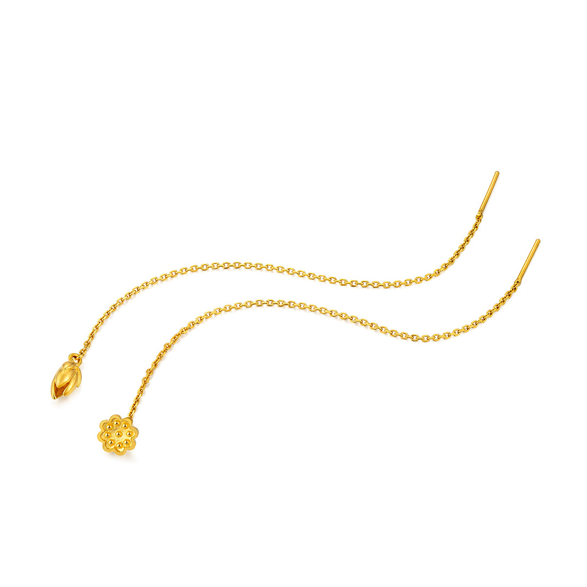 六福珠寶黃金耳環 - "蓮盛•蓬生"999.9黃金耳環