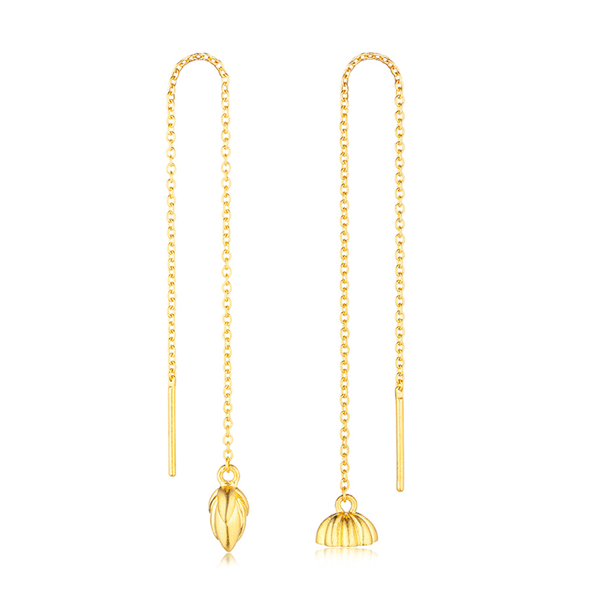 六福珠寶黃金耳環 - "蓮盛•蓬生"999.9黃金耳環