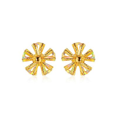 六福珠寶黃金耳環 - "小桃花"999足金耳環