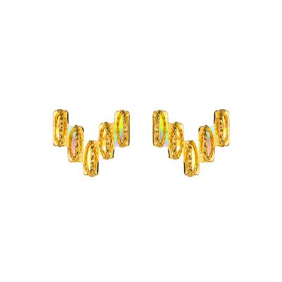 六福珠寶黃金耳環 - "迷你銀河"999足金耳環