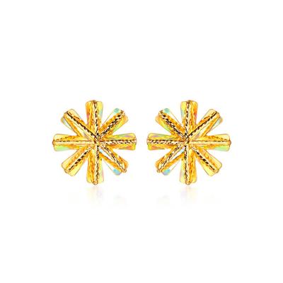 六福珠寶黃金耳環 - "蒲公英"999足金耳環