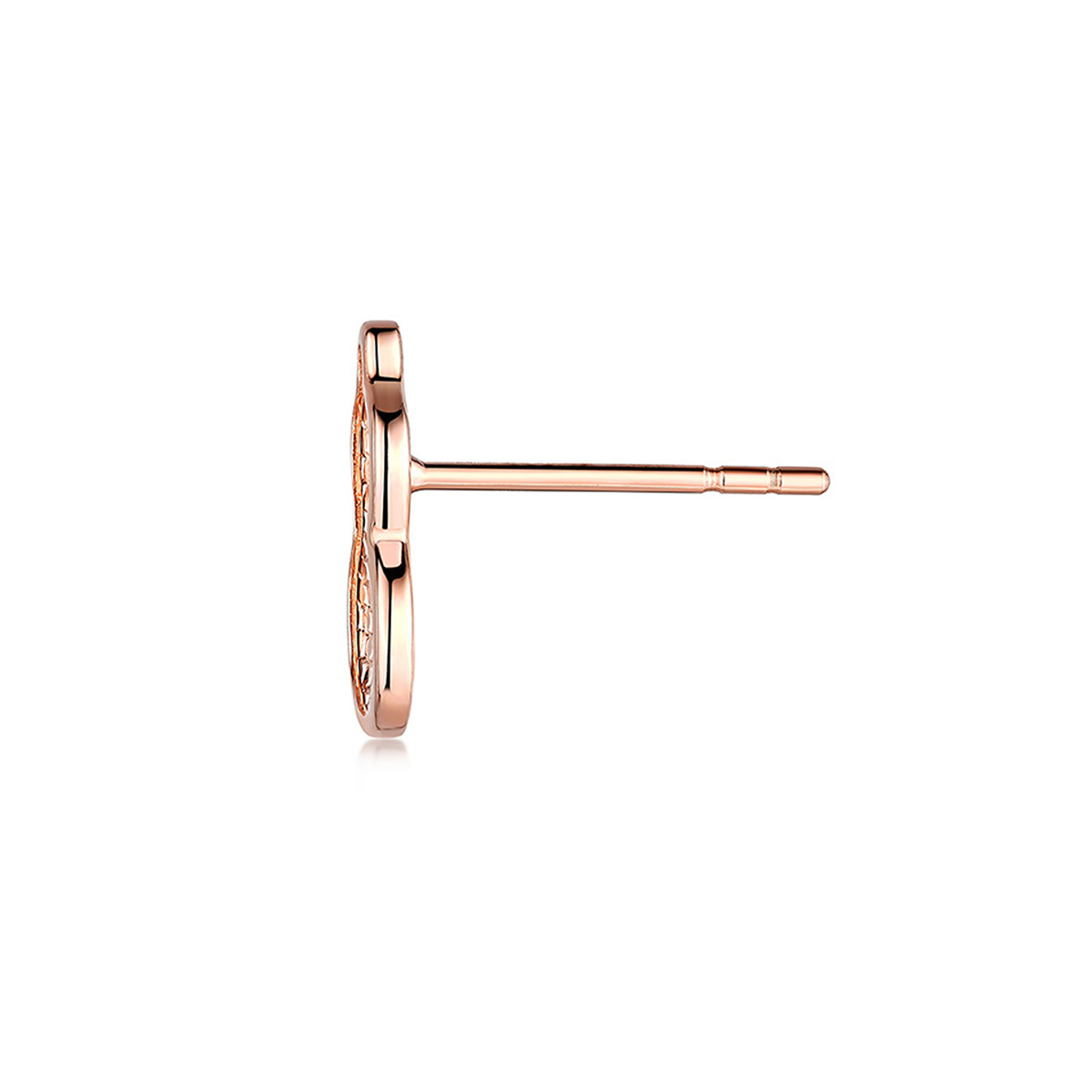 六福珠寶18K金耳環 - “幸運光鱗”葫蘆造型18K玫瑰金耳環(單隻)