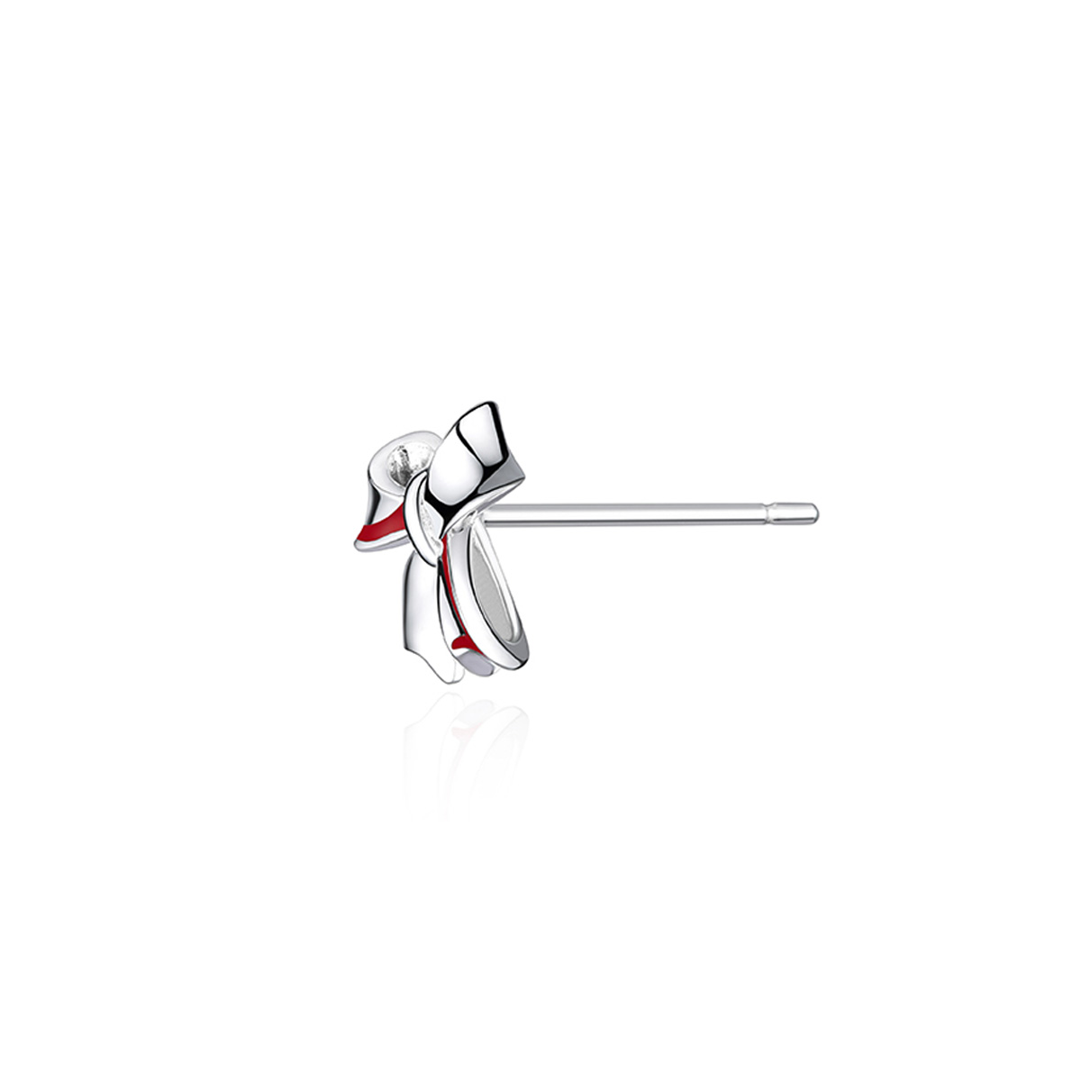 六福珠寶鉑金耳環 - "結•愛"950鉑金琺瑯耳環