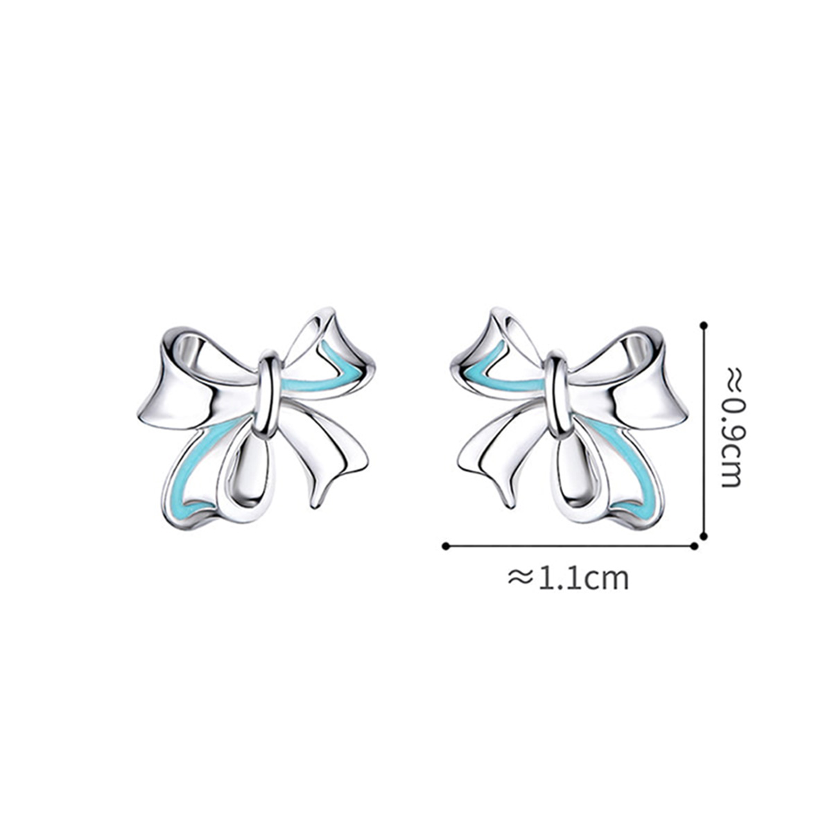 六福珠寶鉑金耳環 - "結•愛"950鉑金琺瑯耳環