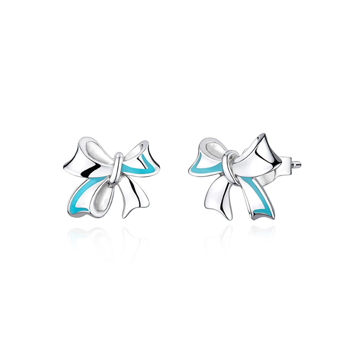 六福珠寶鉑金耳環 - "結•愛"950鉑金琺瑯耳環