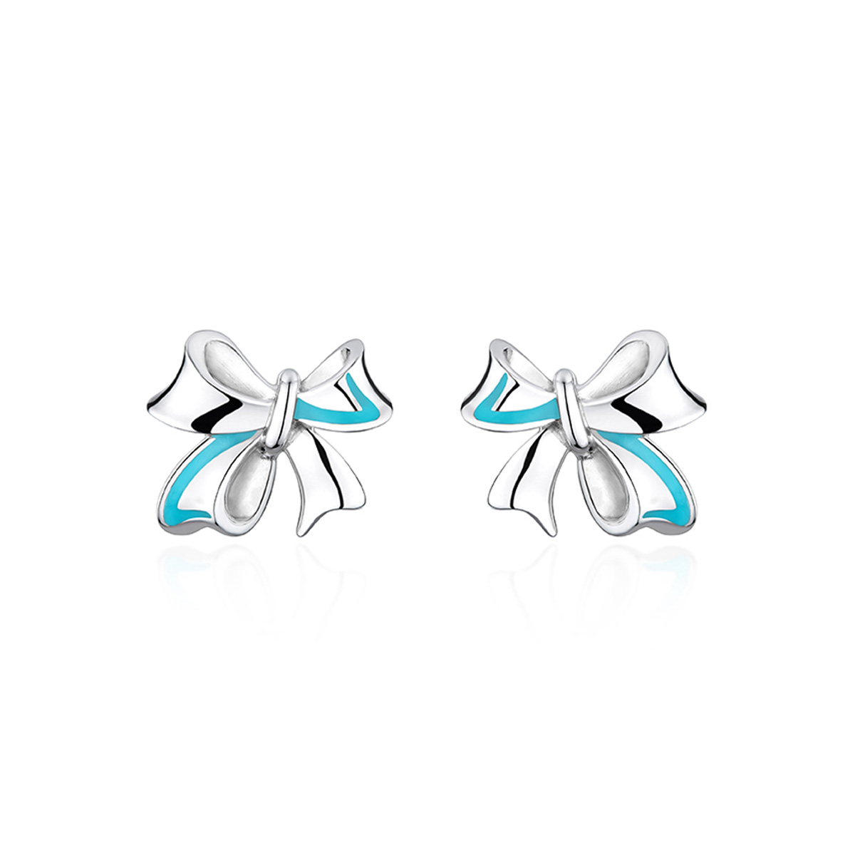 六福珠寶鉑金耳環 - "結•愛"950鉑金琺瑯耳環