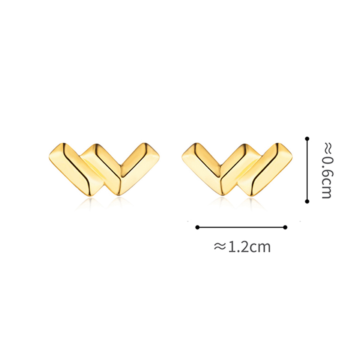 六福珠寶黃金耳環 - "天生一對"999足金耳環