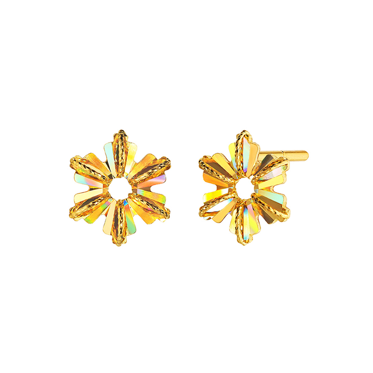 六福珠寶黃金耳環 - "春雪"999足金耳環