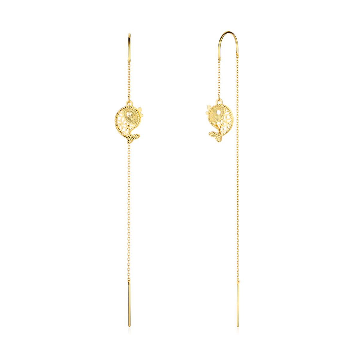 $t('六福珠寶')黃金耳環 - "如魚得水"990黃金耳環