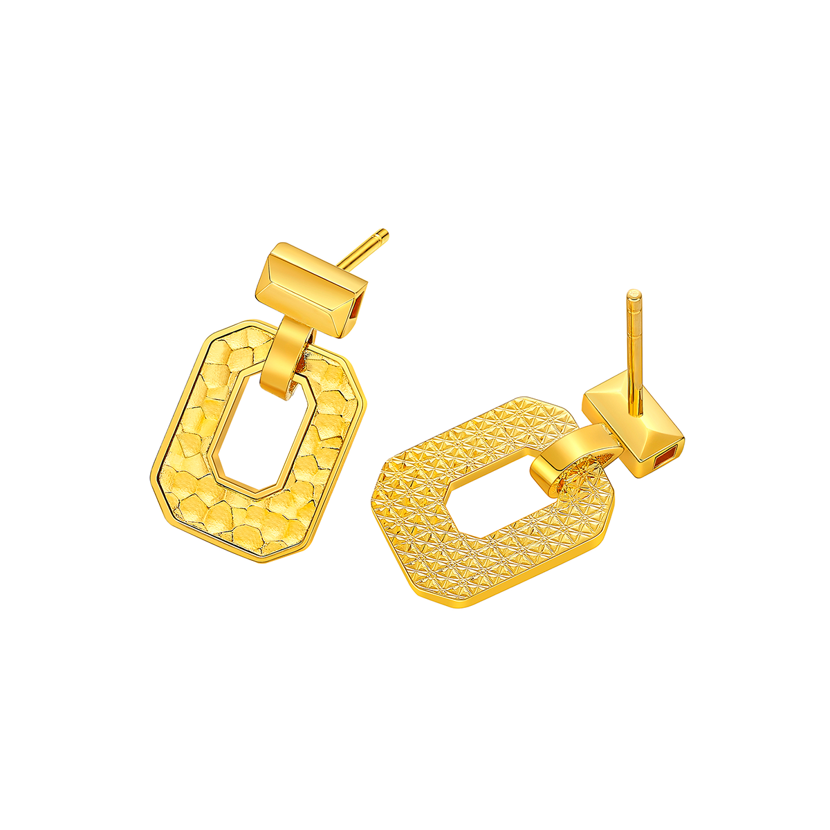 六福珠寶黃金耳環 - "幽香小瓶"990黃金耳環