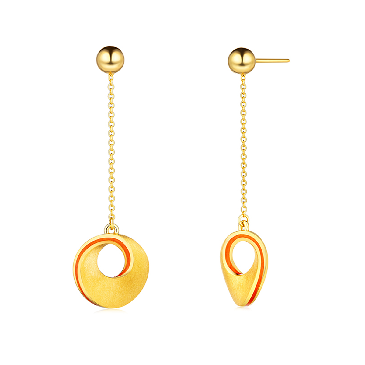 六福珠寶黃金耳環 - "愛•無止境"莫比烏斯環999足金耳環