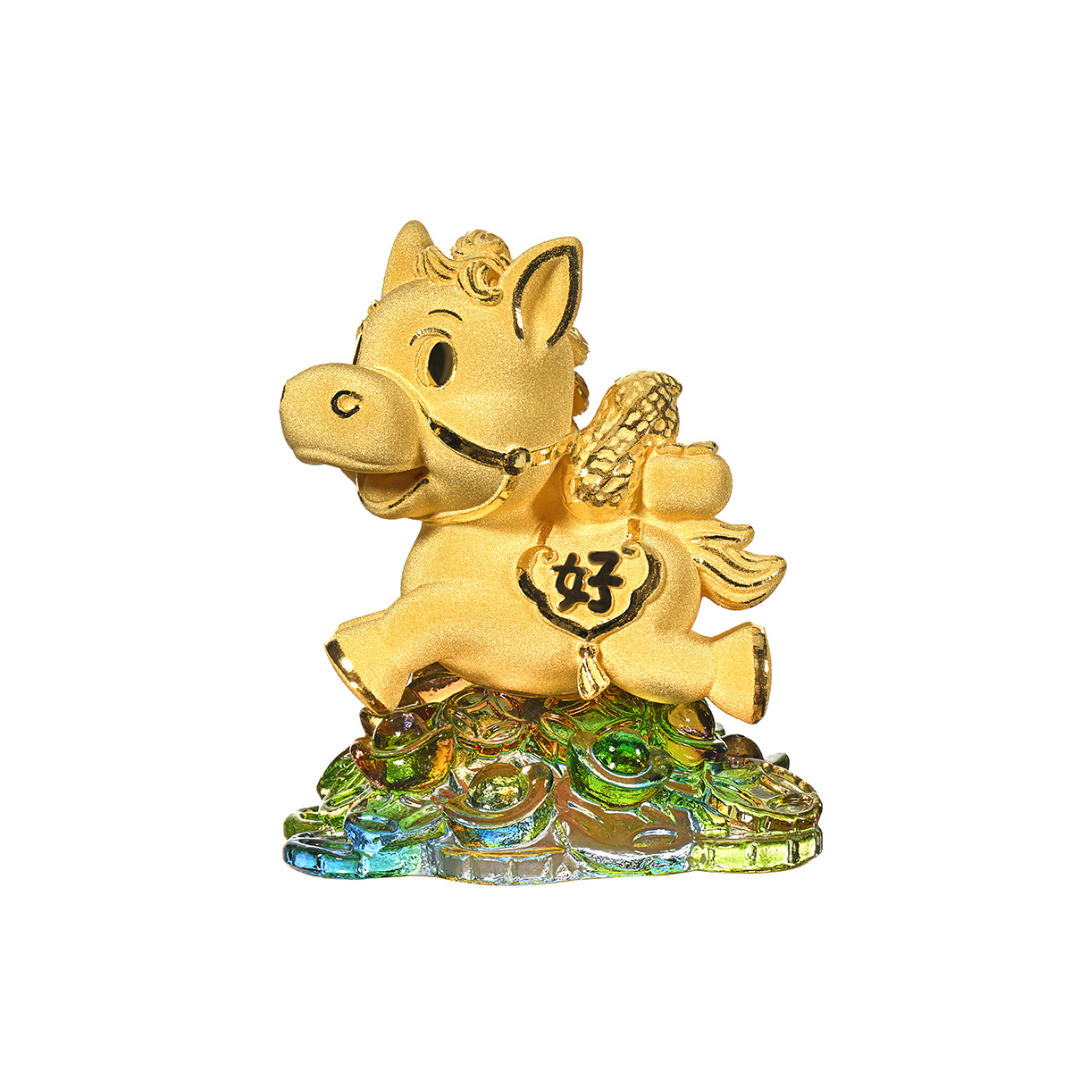 六福珠寶黃金擺件 - "好事金馬"999足金擺件