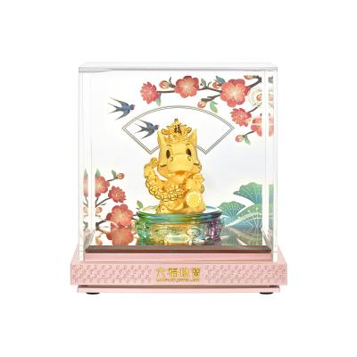 六福珠寶黃金擺件 - "金馬財神"999足金擺件