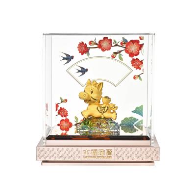 六福珠寶黃金擺件 - "財富金馬"999足金擺件