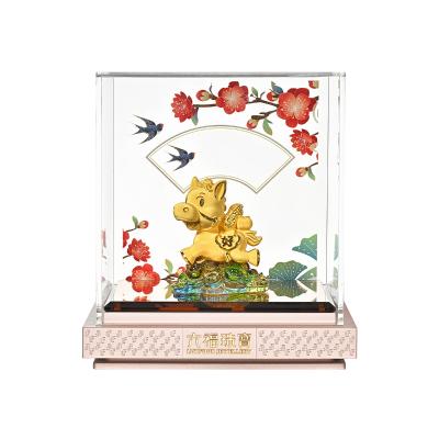 六福珠寶黃金擺件 - "好事金馬"999足金擺件