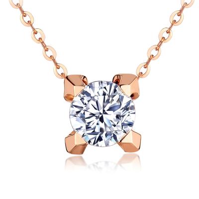 六福珠寶18K金頸鏈 - “Hexicon”18K玫瑰金鑽石頸鏈(基礎工藝)