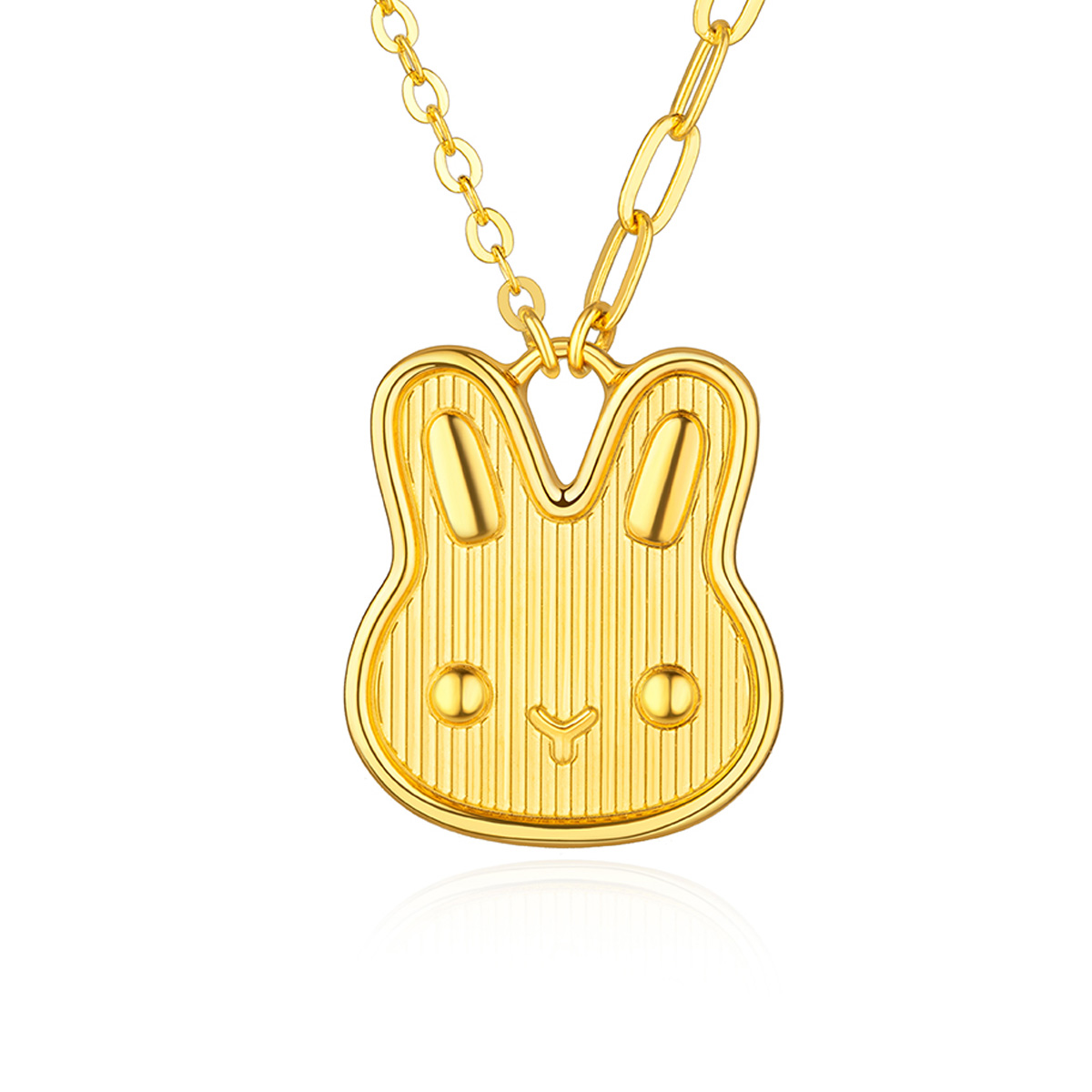 $t('六福珠寶')黃金頸鏈 - "勝利萌兔"999足金鑽石頸鏈