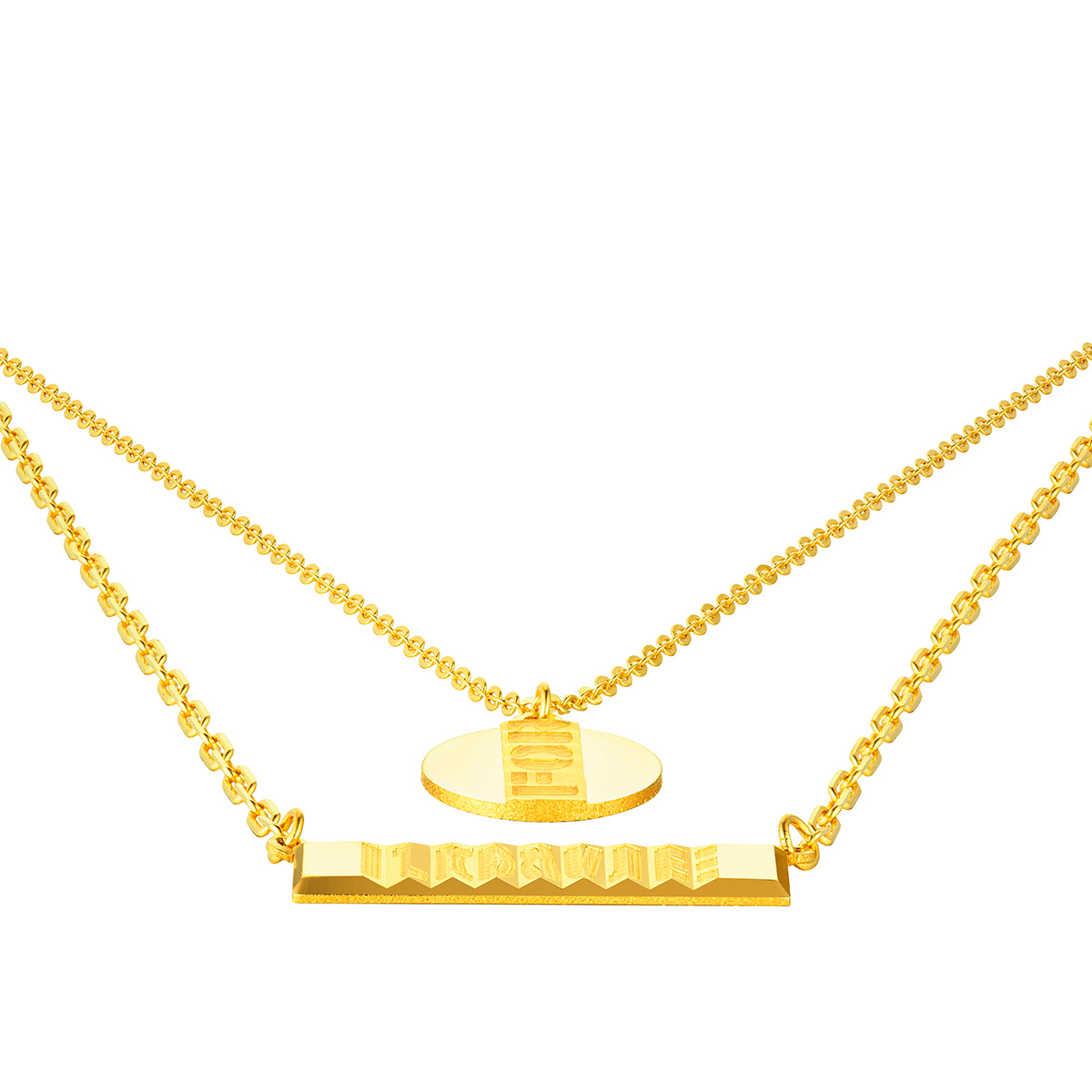 六福珠寶黃金頸鏈 - "獨家密語"999足金頸鏈